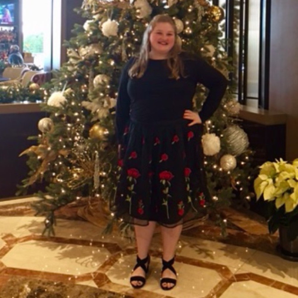 Rose floral skirt